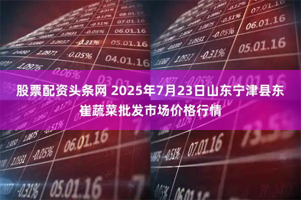 股票配资头条网 2025年7月23日山东宁津县东崔蔬菜批发市场价格行情